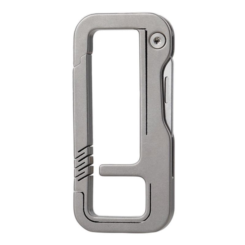Titanium Alloy Keychain with Knife, EDC Tool, Suitable for Carabiner and Car Keychain Use
