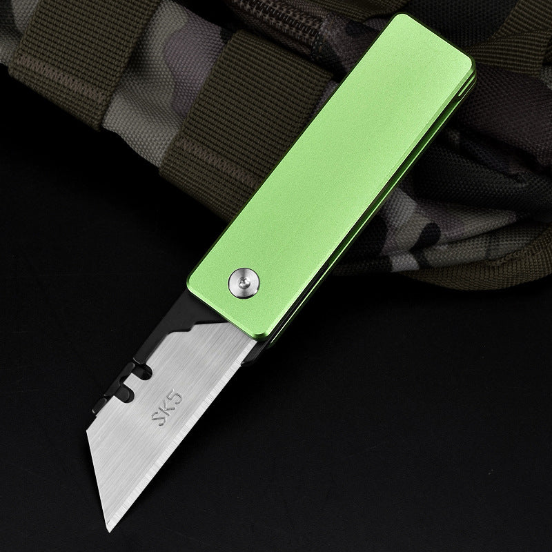 Utility Knife With Aluminum Alloy Handle, Multifunctional EDC Tool, With 5 SK5 Alloy Blades