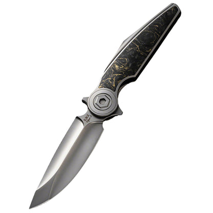 Rk-Viper3-V2 Golden Carbon Fiber Titanium Alloy Folding Knife Bohler M398 Blade
