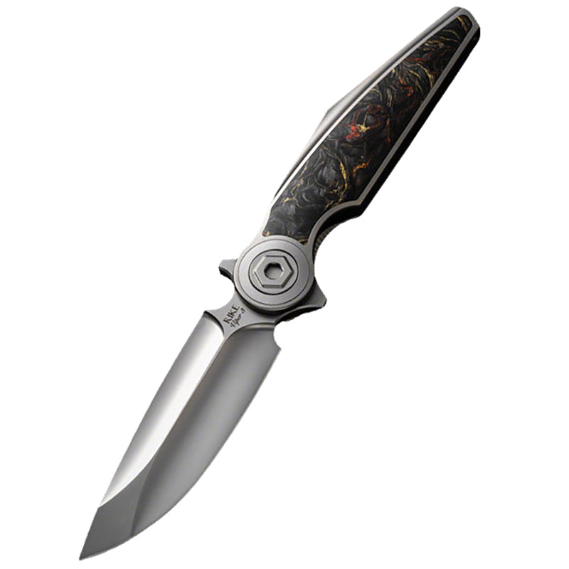 Rike Knife Red Carbon Fiber Folding Knife M398 Blade Titanium Alloy Handle