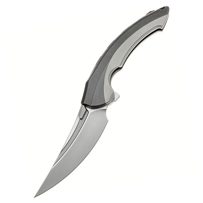 Rike Knife Lamella Folding Knife with M390 Steel and Gray Titanium Alloy Handle
