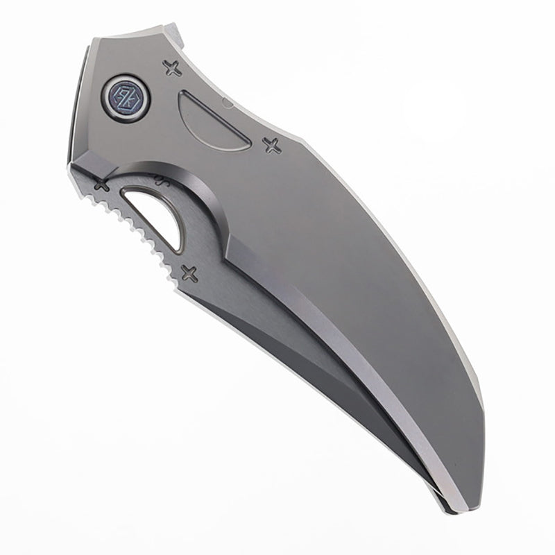 Rike Knife S05 (V2) Titanium Folding Knife Gray Bohler M390 Powder Steel Blade  EDC Tool