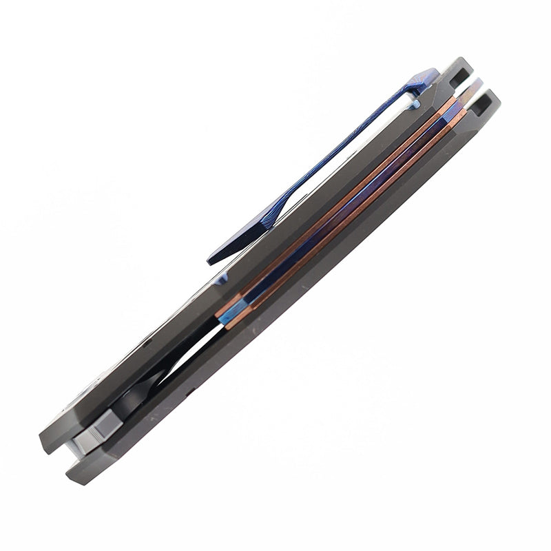 Rike Knife S05 (V2) Dark Gray Titanium Handle Folding Knife 60HRC Bohler M390 Steel Ceramic Bearing EDC Gear