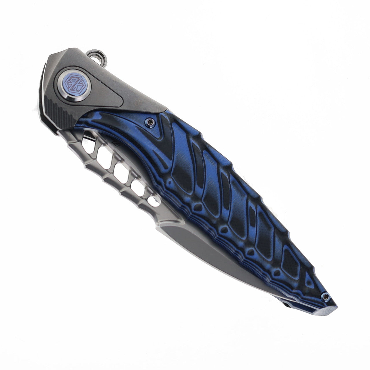 Rike Thor 7 Folding Knife Blue G10 Titanium Handle 154CM Blade