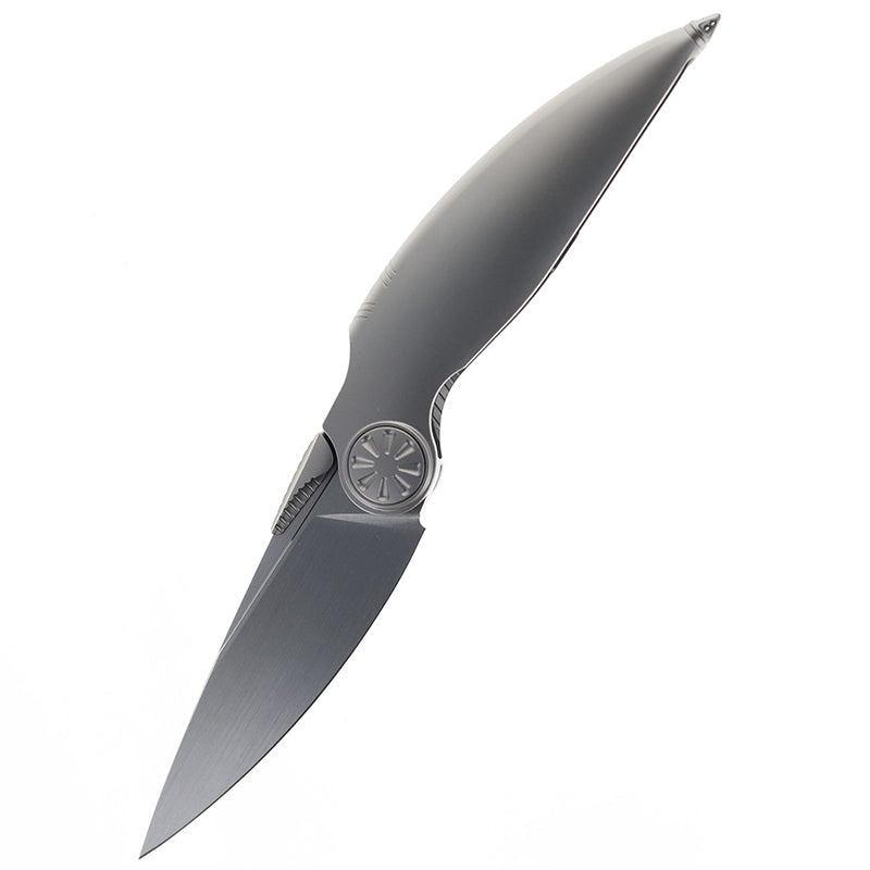 Rike Knife Predator Grey Titanium Folding Knife Bohler M390 Powder Steel Blade  EDC Tool