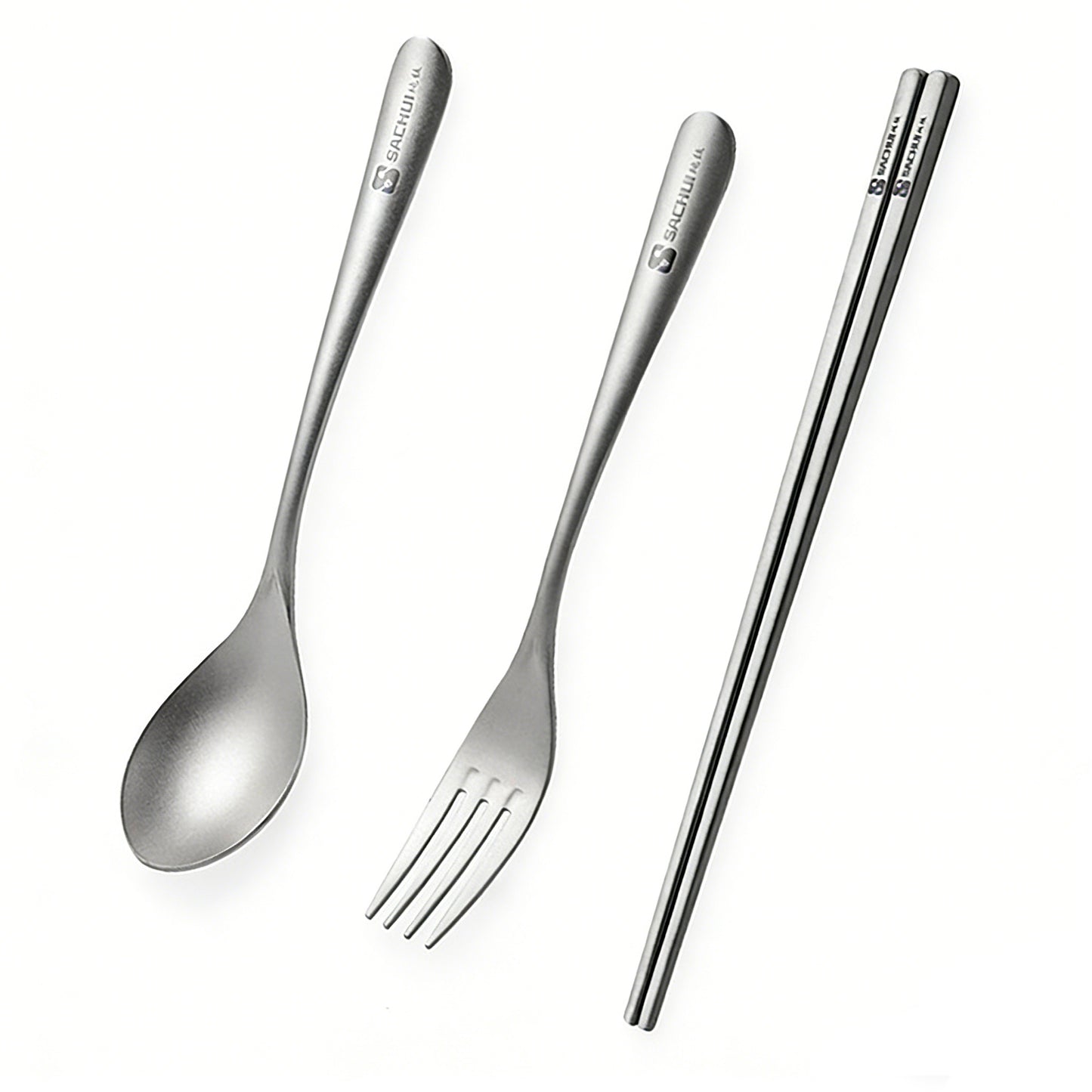 Pure Titanium Camping Fork, Spoon And Chopsticks Set Outdoor Portable Titanium Tableware