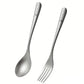 Pure Titanium Fork And Spoon Set With Storage Bag Suitable For Outdoor Camping Use
