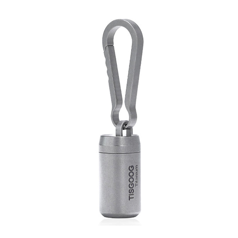 Pure Titanium Medicine Box Keychain Pendant Set, Suitable For Outdoor Carrying