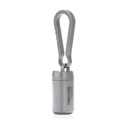 Pure Titanium Medicine Box Keychain Pendant Set, Suitable For Outdoor Carrying