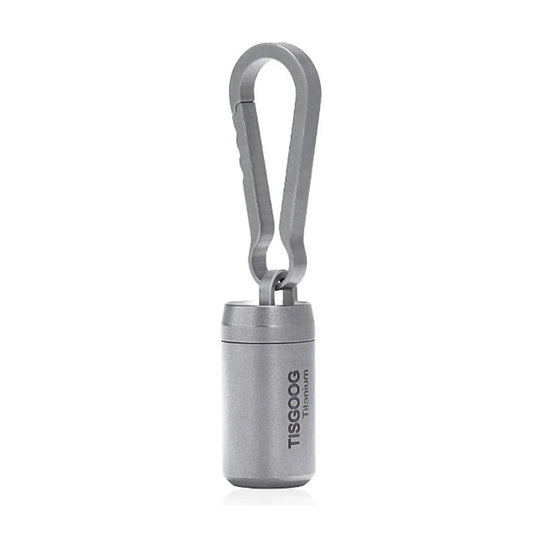 Pure Titanium Medicine Box Keychain Pendant Set, Suitable For Outdoor Carrying