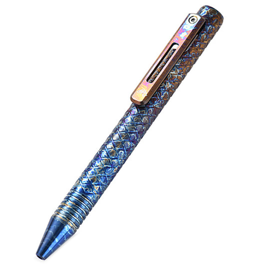 Color Titanium Alloy Anti‑Slip Tactical Pen, Portable EDC Pen With Secure Pocket Clip