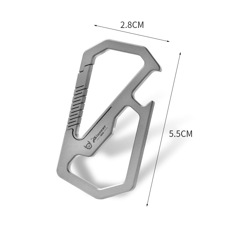Titanium alloy multifunctional keychain, high elasticity buckle, bottle opener