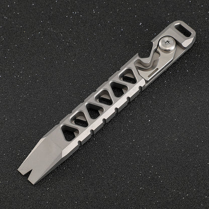 Multifunctional TC4 Titanium Alloy Crowbar Portable EDC Tool Outdoor Emergency Tool Bottle Opener Rope Cutter