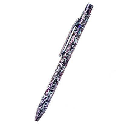 Exquisite Pattern Titanium Alloy Tactical Pen Multifunctional Edc Equipment (Blue)