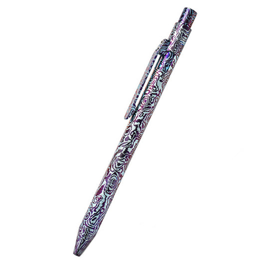 Exquisite Pattern Titanium Alloy Tactical Pen Multifunctional Edc Equipment (Blue)