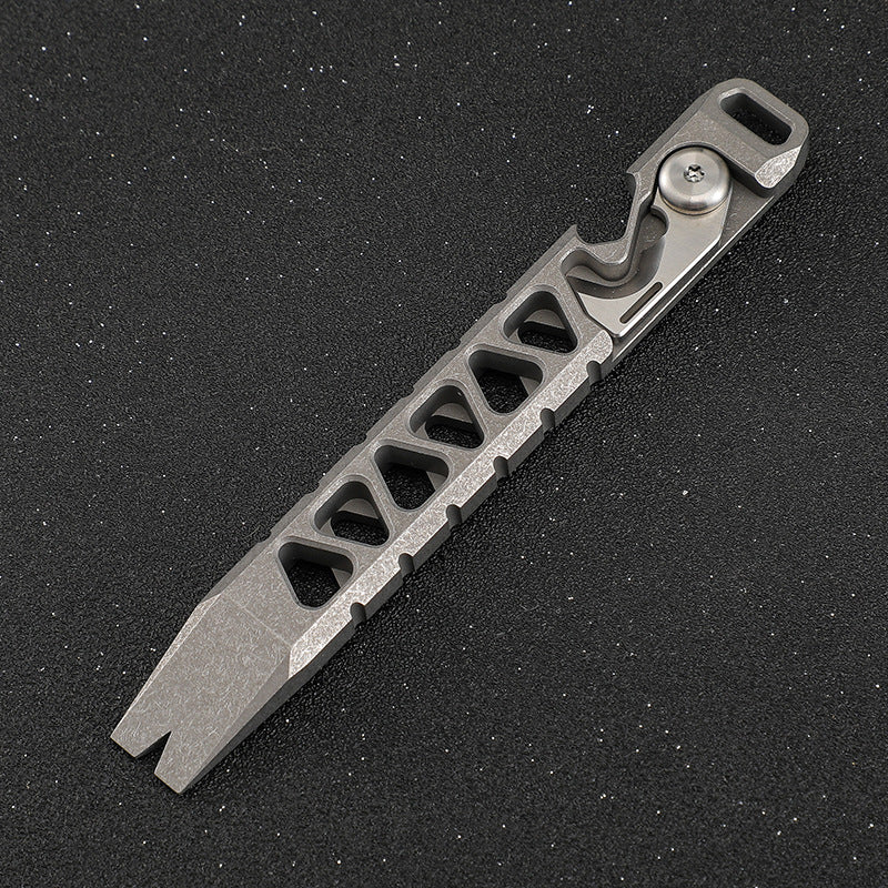 Multifunctional TC4 Titanium Alloy Crowbar Portable EDC Tool Outdoor Emergency Tool Bottle Opener Rope Cutter