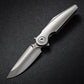 Rike Knife Viper 3 Gray Titanium Folding Knife Bohler M398 Blade Ceramic Bearing EDC Tool with Back Clip