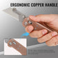 Utility Knife With Copper Handle, Portable EDC Outdoor Folding Wallpaper Knife With 10 Blades