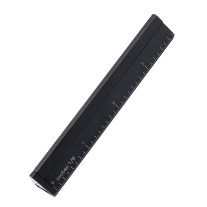 Titanium Alloy Multifunctional Tool Ruler, Built-In Pencil, Black