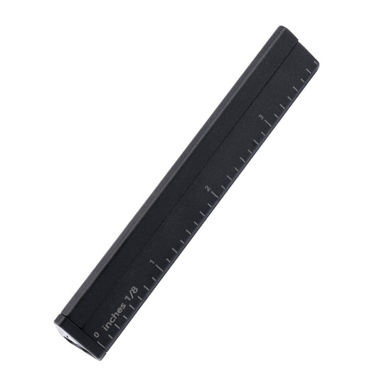 Titanium Alloy Multifunctional Tool Ruler, Built-In Pencil, Black