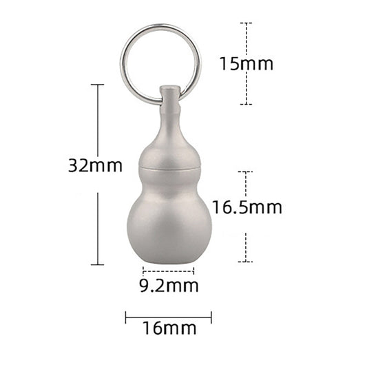 Gourd-Shaped Pure Titanium Small Medicine Box, Outdoor Portable Keychain Pendant