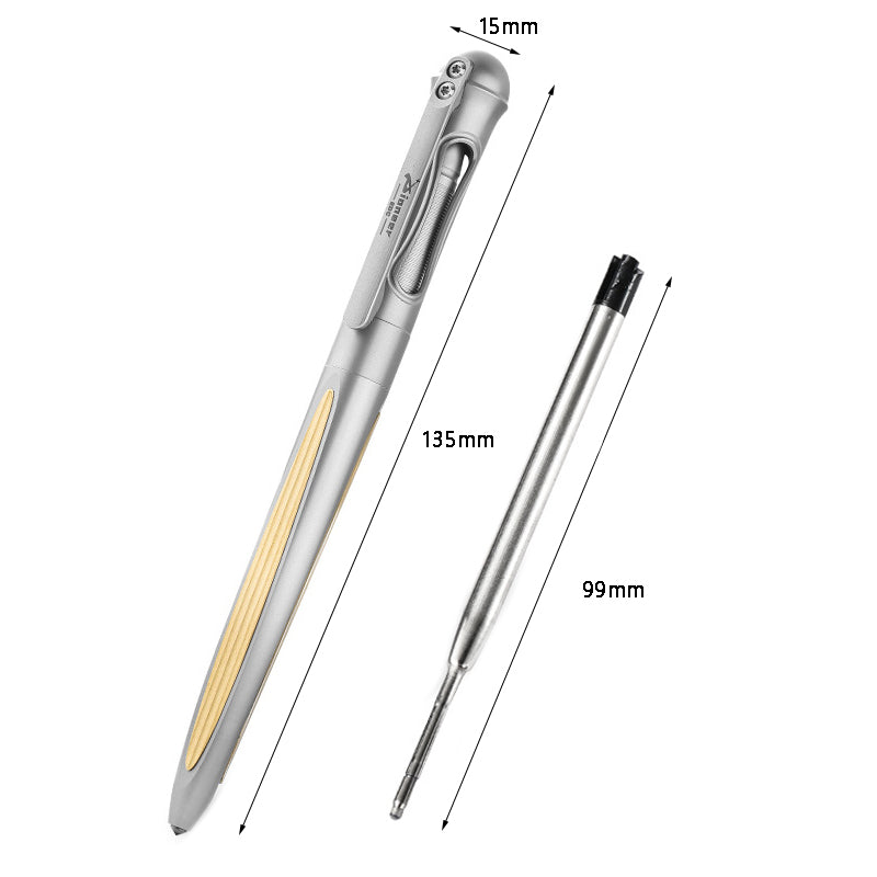 Brass Titanium Alloy Tactical Pen Multifunctional Portable EDC Equipment（Sand blasting）