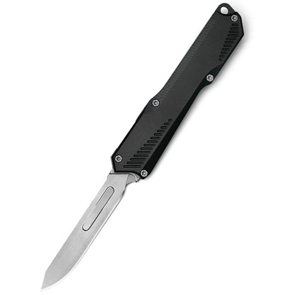 Black Handle Aluminum Utility Knife With 5 Replaceable Stainless Steel Blades