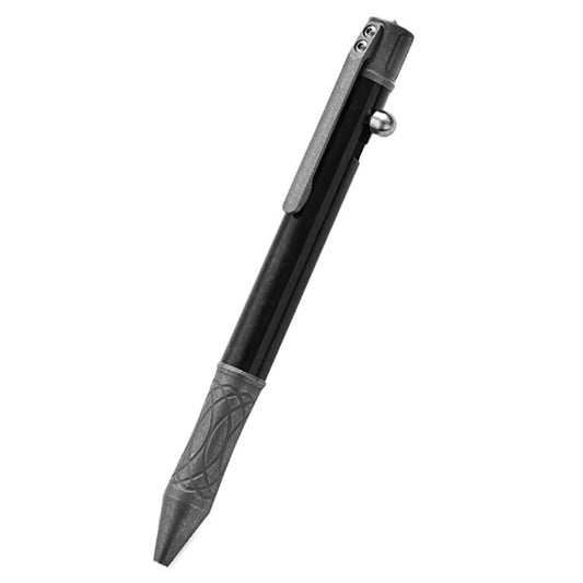 Titanium Alloy Carbon Fiber Tactical Pen, Multifunctional Portable Writing Pen（Stone washing）