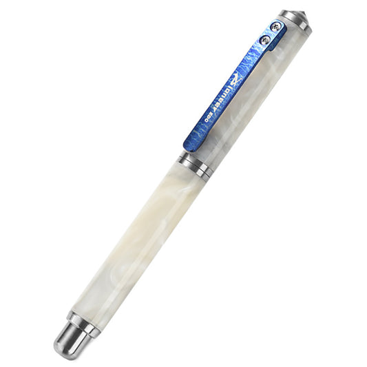 White Resin Titanium Alloy Tactical Pen With Back Clip, Portable EDC Pen