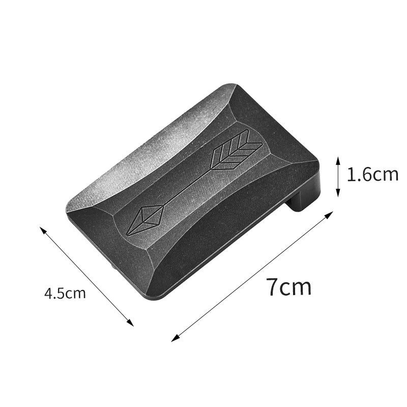 Black Ribbed Titanium Alloy Belt Buckle Men's Outdoor Portable Buckle (No Belt Included)