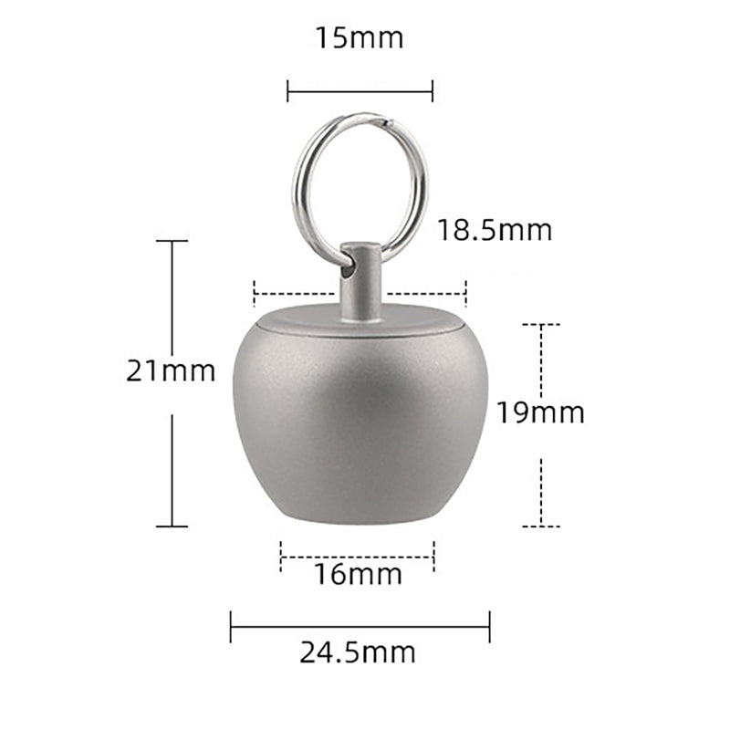 Apple Pure Titanium Small Medicine Box Waterproof Sealed Storage Box Keychain Pendant