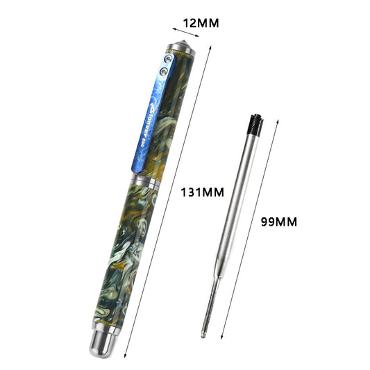 Green EDC Tactical Pen With Titanium Alloy & Resin Construction