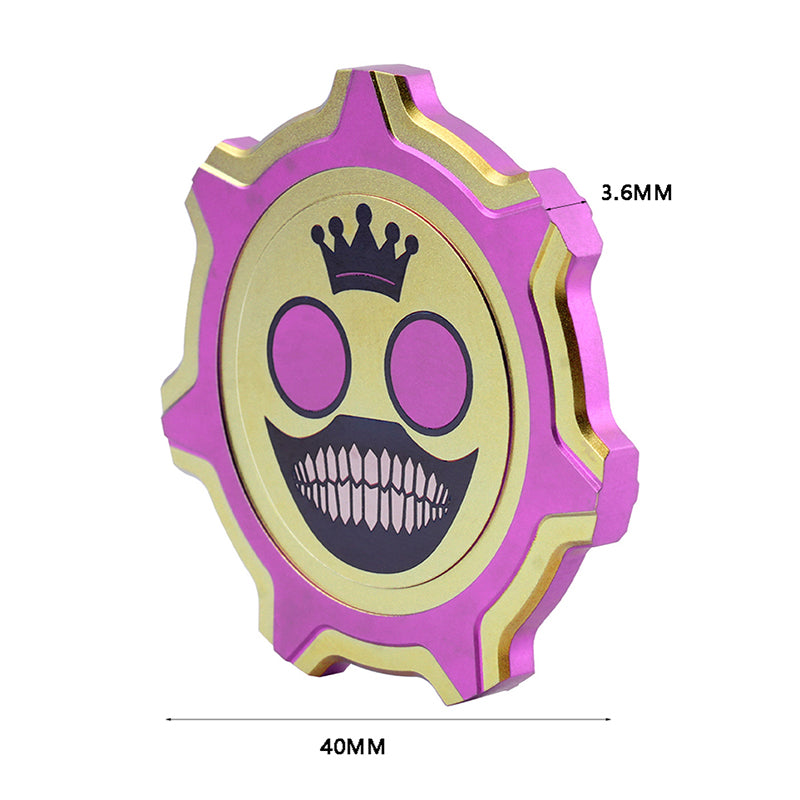 Clown Crown Double‑Sided Titanium Alloy Gear Commemorative Coin Office Play Decompression Toy