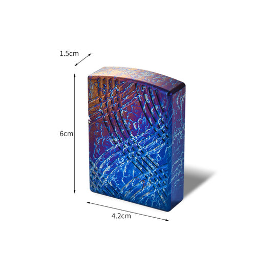 Blue-Purple Titanium Alloy Lighter Case, No Insert Included, EDC Men's Gift