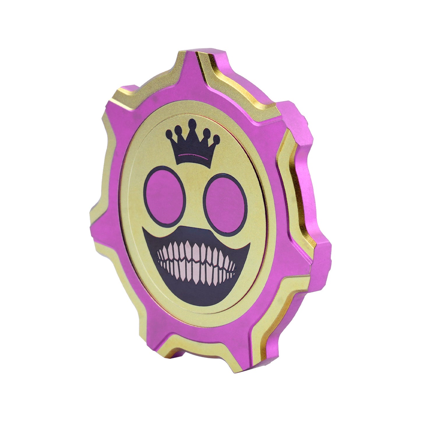 Clown Crown Double‑Sided Titanium Alloy Gear Commemorative Coin Office Play Decompression Toy