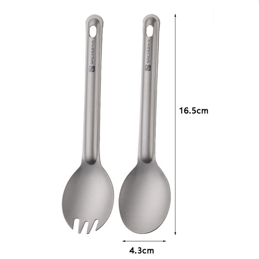 Pure Titanium Fork Spoon Tableware Set Outdoor Camping Spoon