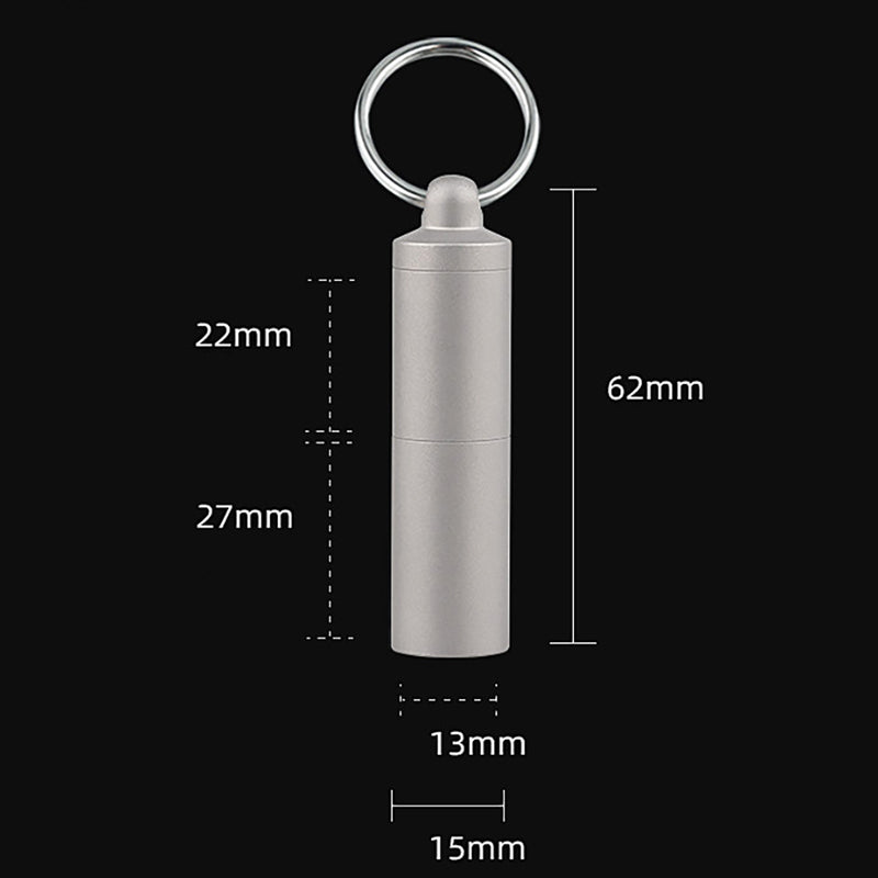 Pure Titanium Double-Layer Waterproof Pill Box, Travel Portable Pill Dispenser Box