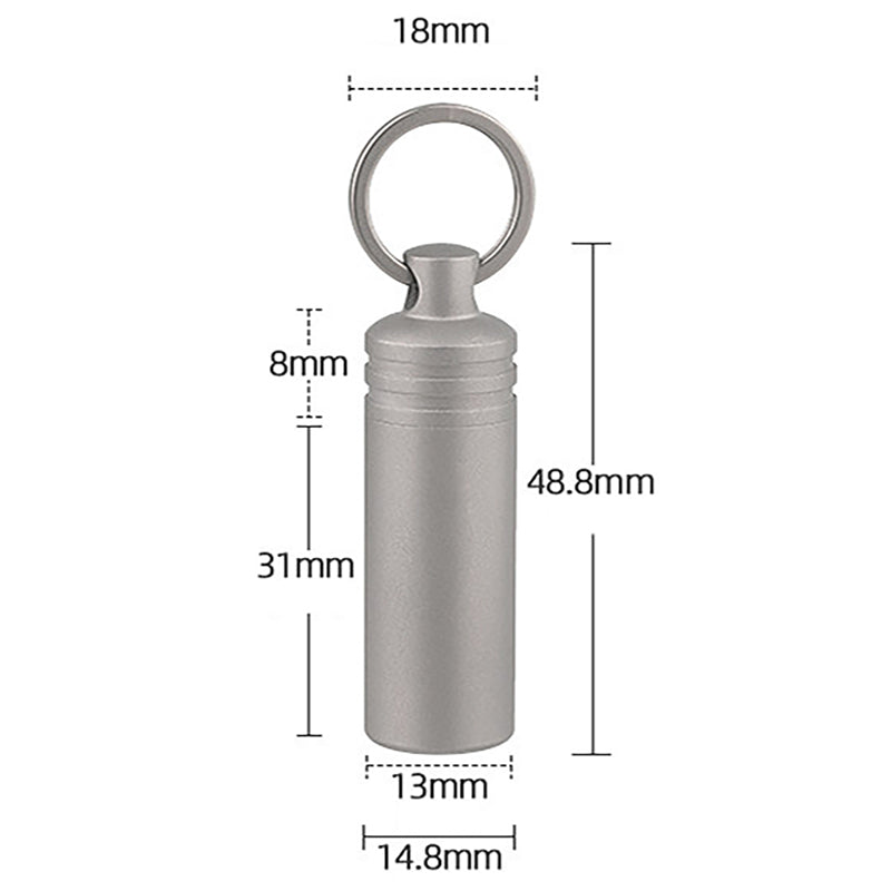 Pure Titanium Small Pill Box With Key Ring, Suitable For Outdoor Travel