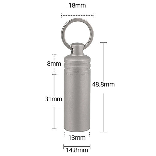 Pure Titanium Small Pill Box With Key Ring, Suitable For Outdoor Travel