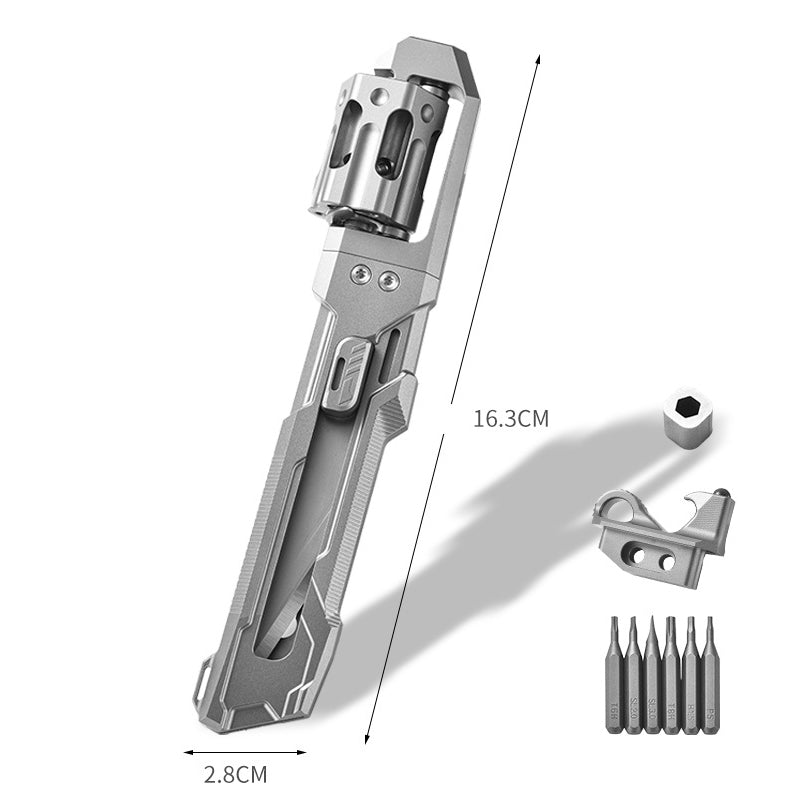 Titanium Alloy Portable EDC Utility Knife - Multifunctional Tool With Decompression Gyro & Multi-Spec Screwdriver