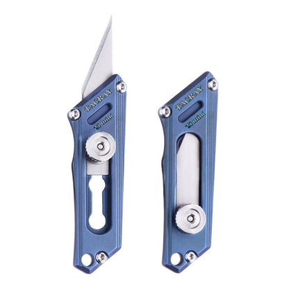 Utility Knife TACRAY Titanium Mini Knife Keychain Knife Paper Knife Blue