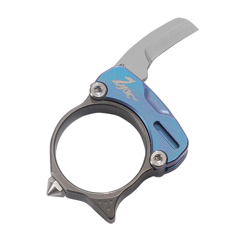MANCOPE Ring Knife Titanium M390 Blade Necklace Knife